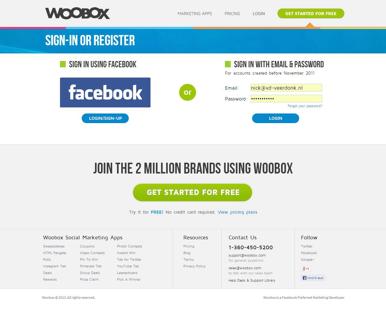 1-Sign up at Woobox
